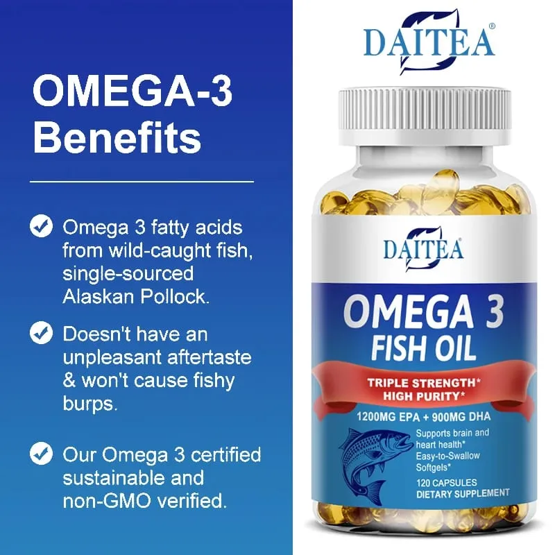 Dầu cá Daitea Triple Strength Omega 3 - Dầu cá bổ sung axit béo EPA & DHA Premium Wild Catch 30/60/120 Viên — image 2