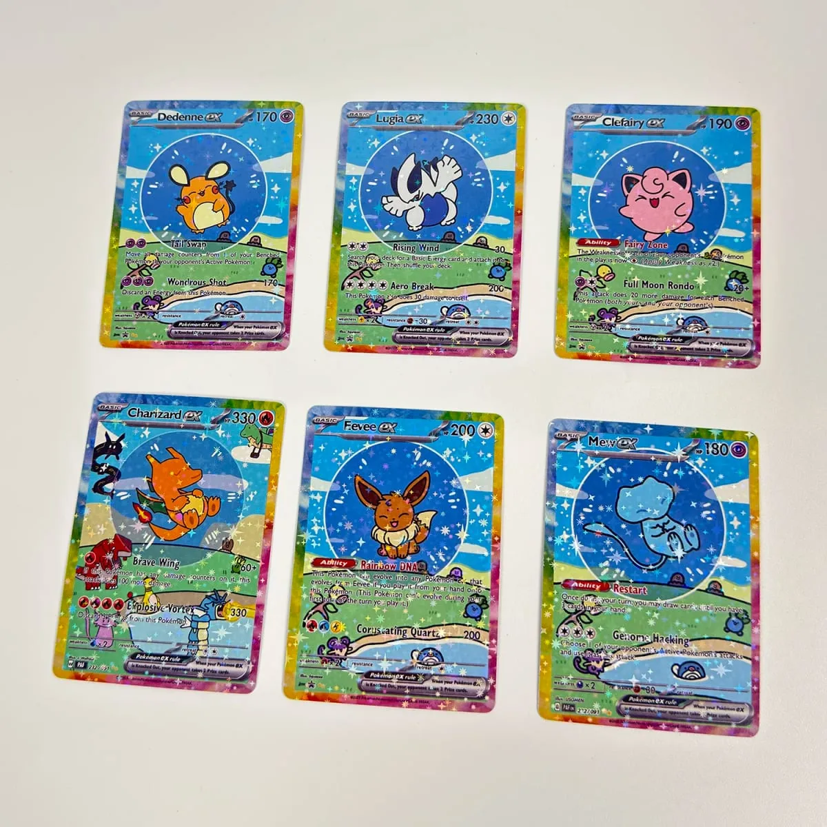 光沢のある 55 個かわいい DIY カードプロキシポケモンマイバブルフレンズホログラフィックアニメバージョンクラシックコレクションカードイーブイリザードン