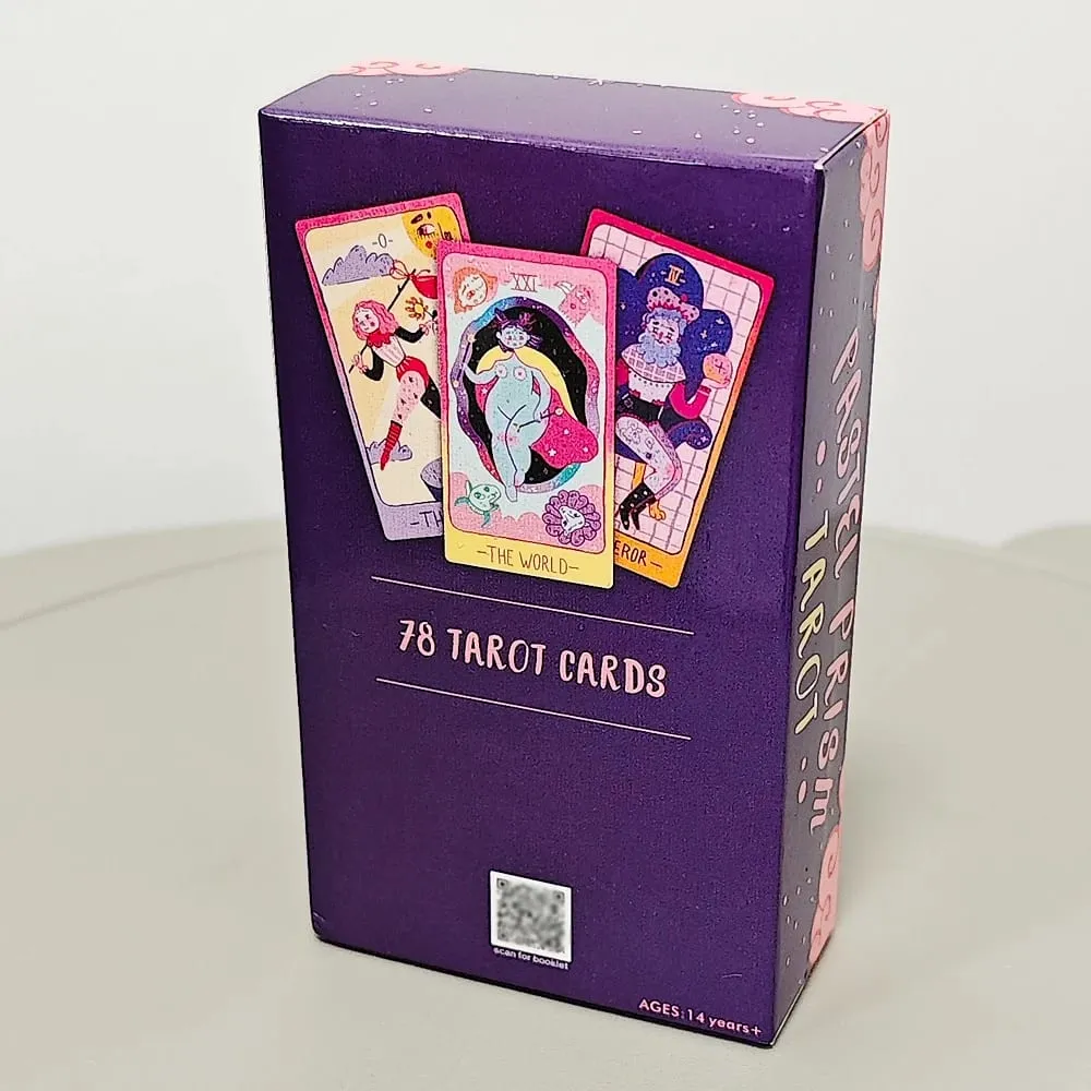 Pastel Prism Tarot Deck 78 Pcs Tarot Cards 10.3*6cm Imbued with The Soothing Tones of A Pink and Sky-blue Color Palette