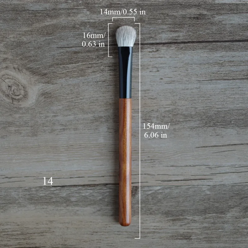 African Rosewood Handle Handmade Makeup Brushes 1pc Snow Fox Goat Hair Face Powder Blush Eye Shadow Brush Synthetic Makeup Brush