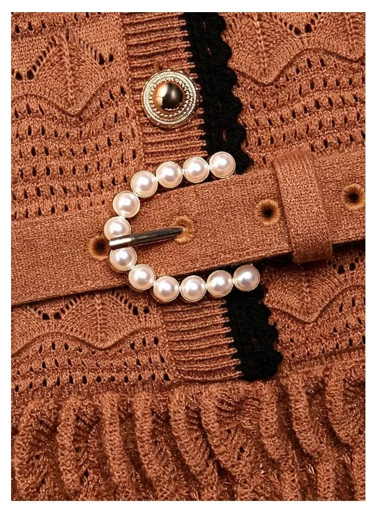 Summer New 2026 Fashion Women's Knitted Dress Sweaters Elegant Short Sleeve Mid Calf Casual Holiday Dresses Female Vestido