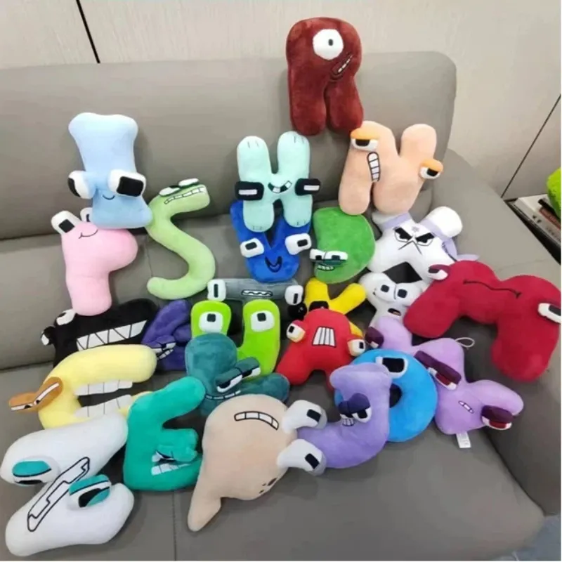 26 English Alphabet Lore 0-9 Number Plush Toy Anime Doll Kawaii Children's Enlightenment Montessori Plush Toy Doll Birthday Gift