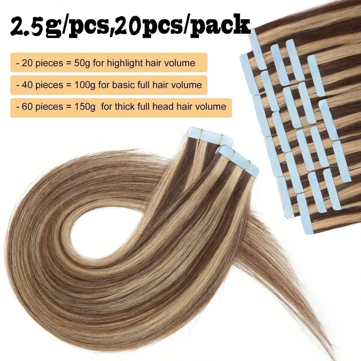 Jessie's Wig #4P27 Piano Highlight 16-26 Inches 50g 20pcs/pack Tape In Human Hair Extensions Real Human Hair Silky Straight