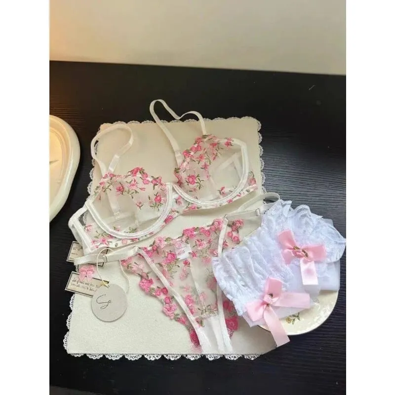 Sexy Sheer Lace Flower Embroidery Underwire Bra for Women Large Breast Minimizer Anti‑Sagging Comfort Everyday Wear YEMOMO S‑XL