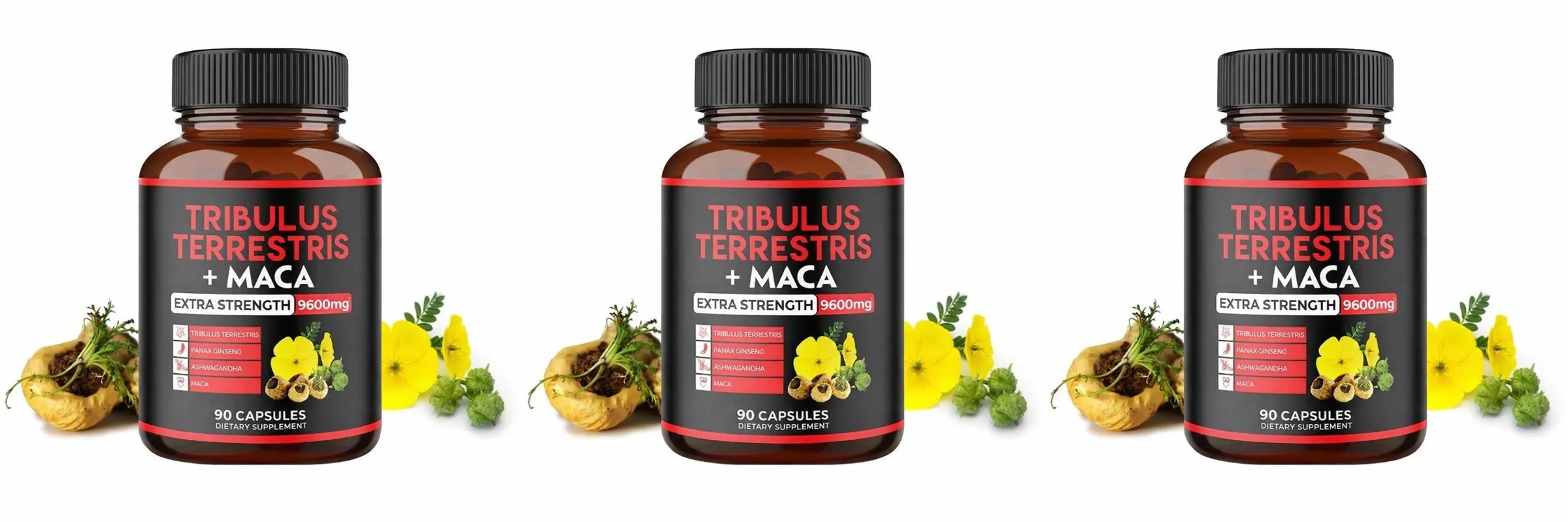 Tribulus Terrestris + Maca Root Extract Supplement Supports Energy Vitality Natural Herbal Health Non-GMO 90 Vegan Capsules