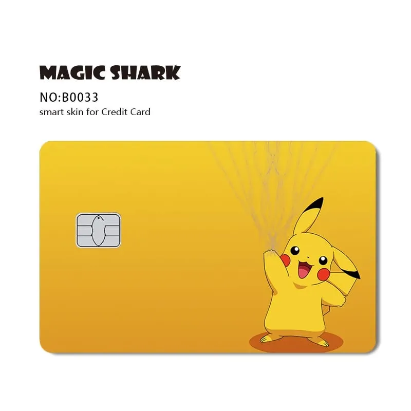 Maigc Shark Cute Pokémons Mewtwo Eevee Pikachu Gengar Adesivo Capa de filme para cartão de crédito de débito sem desbotamento