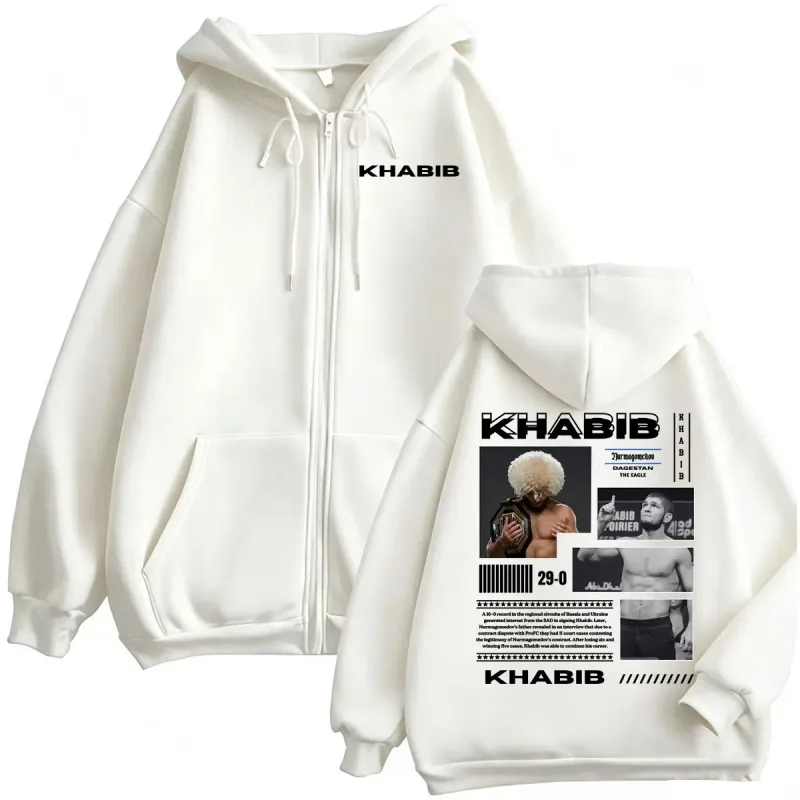 Khabib Nurmagomedov The Eagle Fan GiftsZip Up Hoodies Men Women Fashion Classic Sweatshirt Jacket Casual Fleece Zipper Pullovers