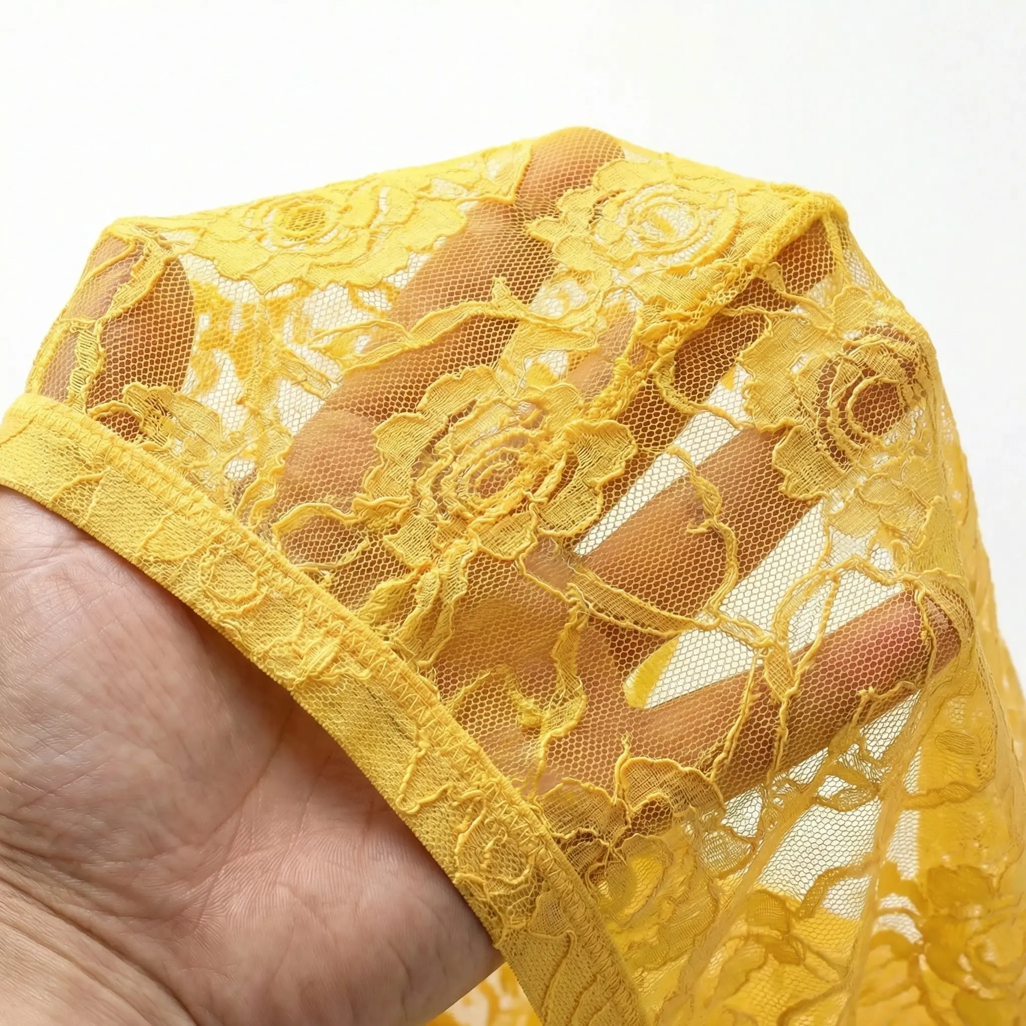 1Pc Men's Fashion New Design Sexy Lace Embroidery, High Elasticity Transparent Lace Flat Corner Underwear, Sexy, Ice Silk
