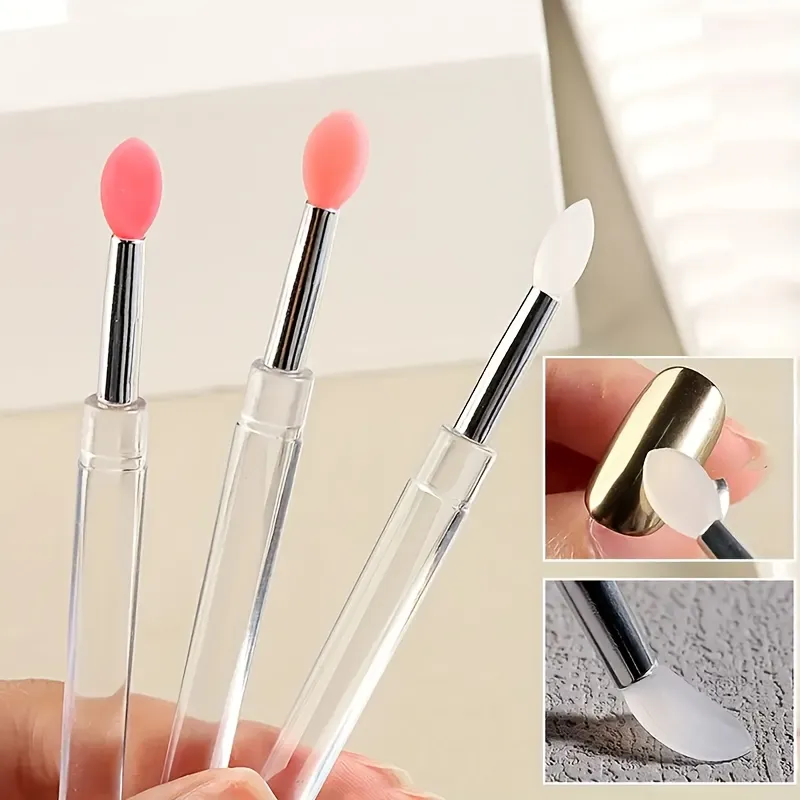 5 reusable silicone nail brushes with mirror effect - double head makeup&nail polish applicator — image 1