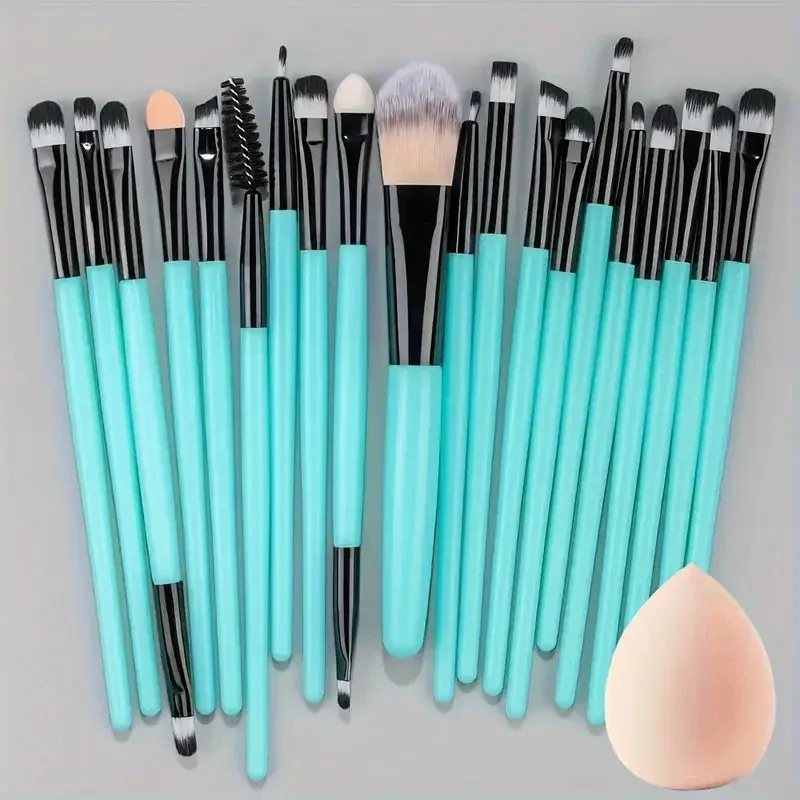 20Pcs Makeup Brushes Set Eyeliner Blending Cheeks Eye Cosmetic Foundation Brush with Makeup Sponge