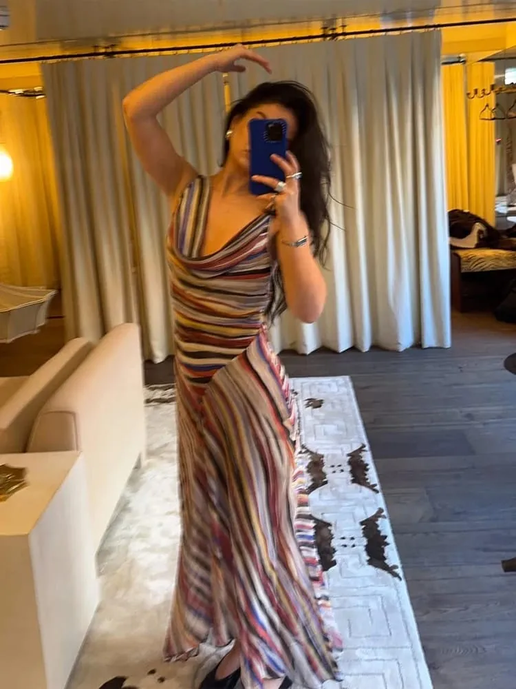 Solid Color Strapless Ribbon Women Summer Dress Sexy Sleeveless Backless High Waist Slim Maxi Vestidos 2026 Lady Vacation Outfit