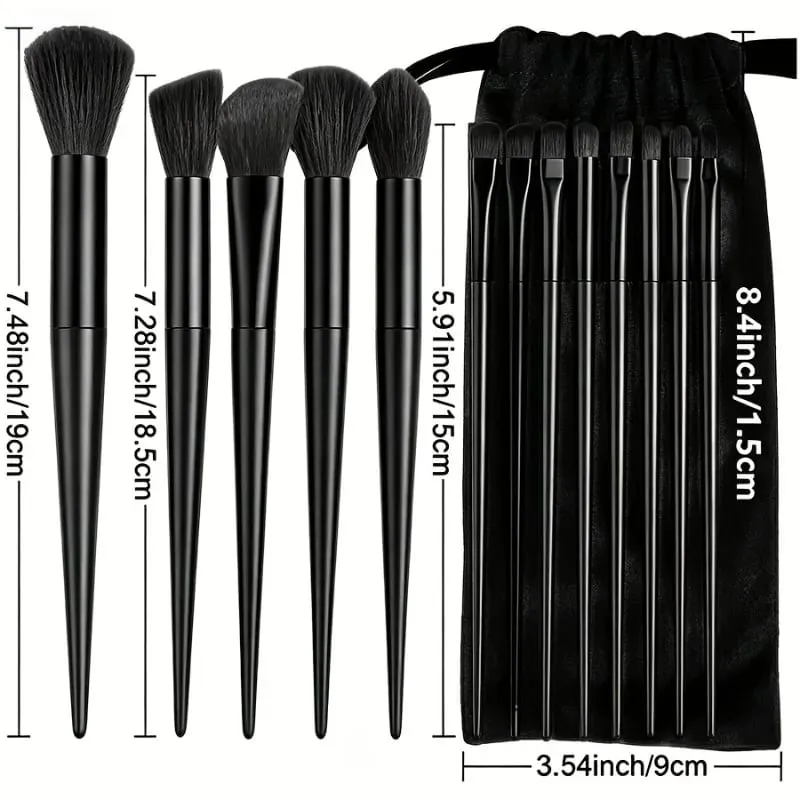 16Pcs Makeup Brush Set w/ Pouch & 2 Sponges Vegan Soft Bristles Full Face Kit Foundation Contour Eyeshadow Lip Gift