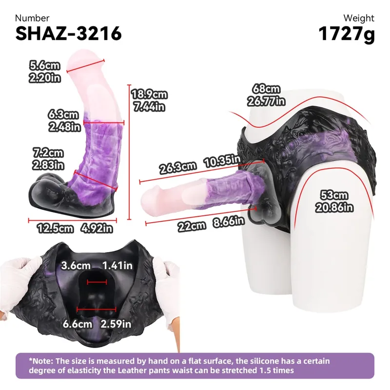 3D Horse Penis Shaped Wearable Cock Sleeve Gradient Color Skin-Friendly Liquid Silicone Adult Couple Intimate Sex Toys