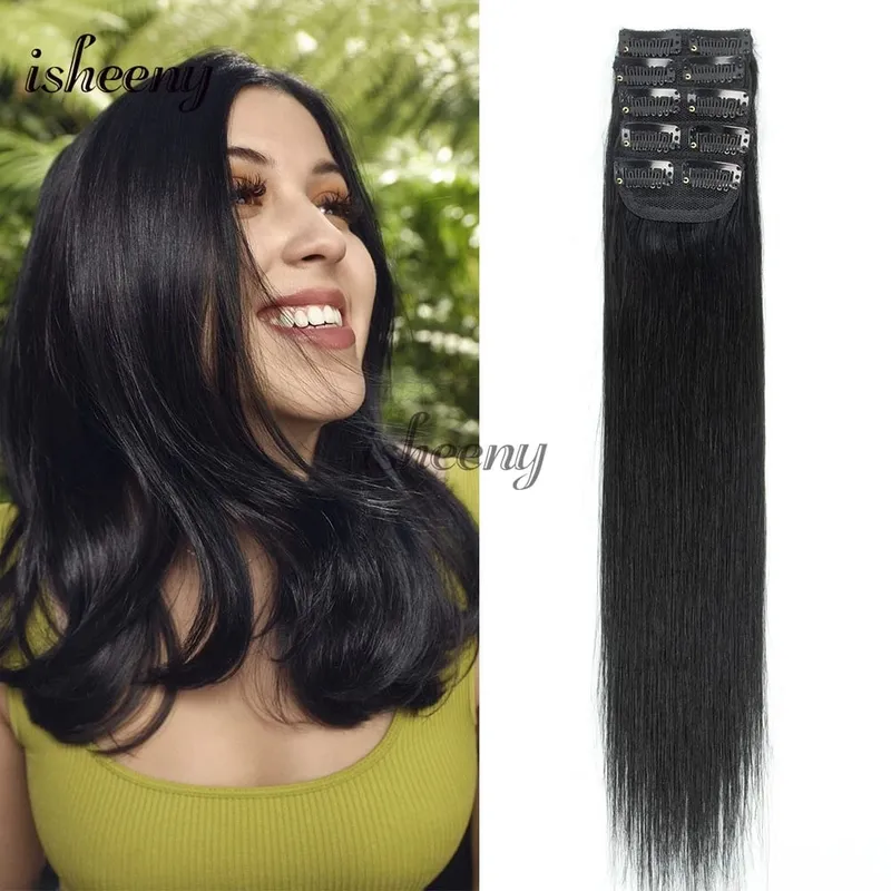 12"-18" Invisible Short Hair Pad Clip In Remy Human Hair Extensions 5pcs/pack Mini Clip In Hair 2 Clips On Machine Hair Weft