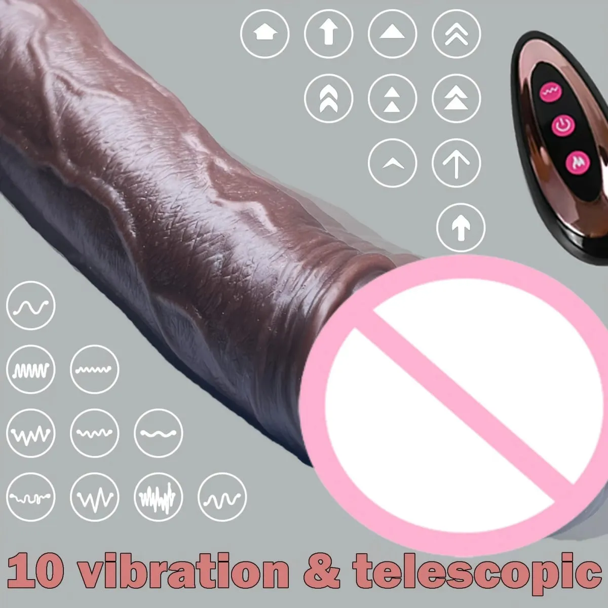 Dildo 1pc Adult Sex Toy Stimulates G-Spot Anal 22cm Thrust Dildo Vibrator 10 Vibration Mode and Suction Cup Suitable for Couples