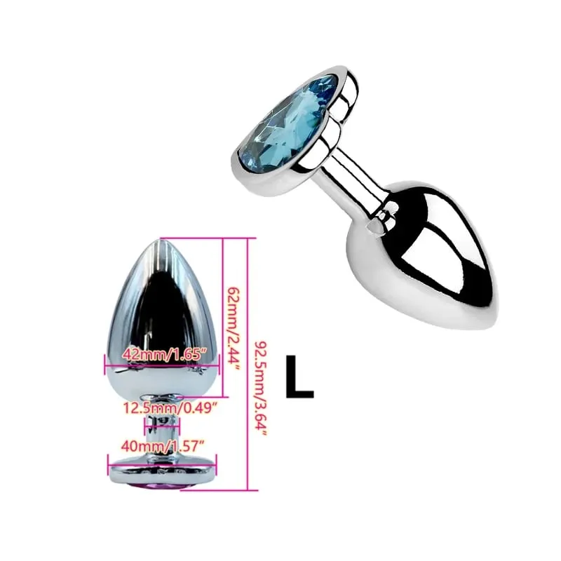 Heart Shaped Metal Anal Plug Butt Plug 6 Colors S/M/L Sizes Unisex Adult Sex Toys for Men Women Anal Massager Pleasure Toy