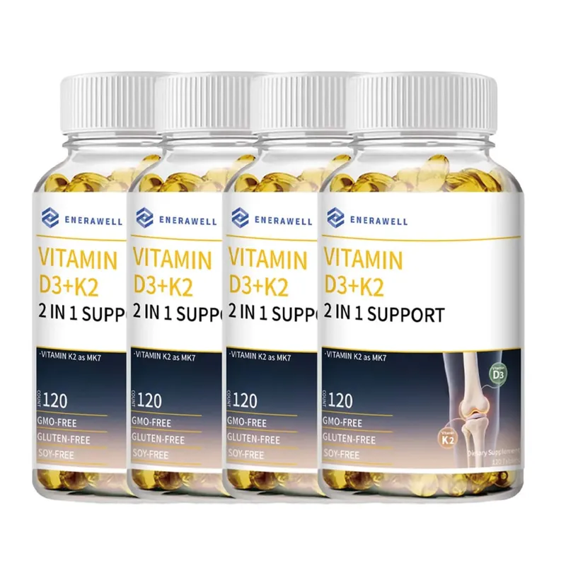 Vitamin D3 K2 MK-7 Supplement Næringsstofstøtte til knoglesundhed Tænder Hjertesundhed og immunfunktion 120 kapsler