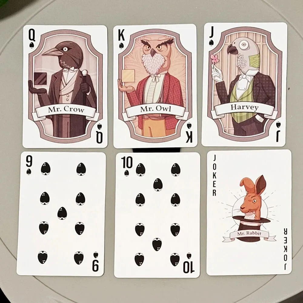 Rusty Lake Playing Cards - 54 Pcs Poker Cards Featuring Mr. Crow Mr. Owl & Cube Escape Characters 9*6cm on Embossed Cardstock