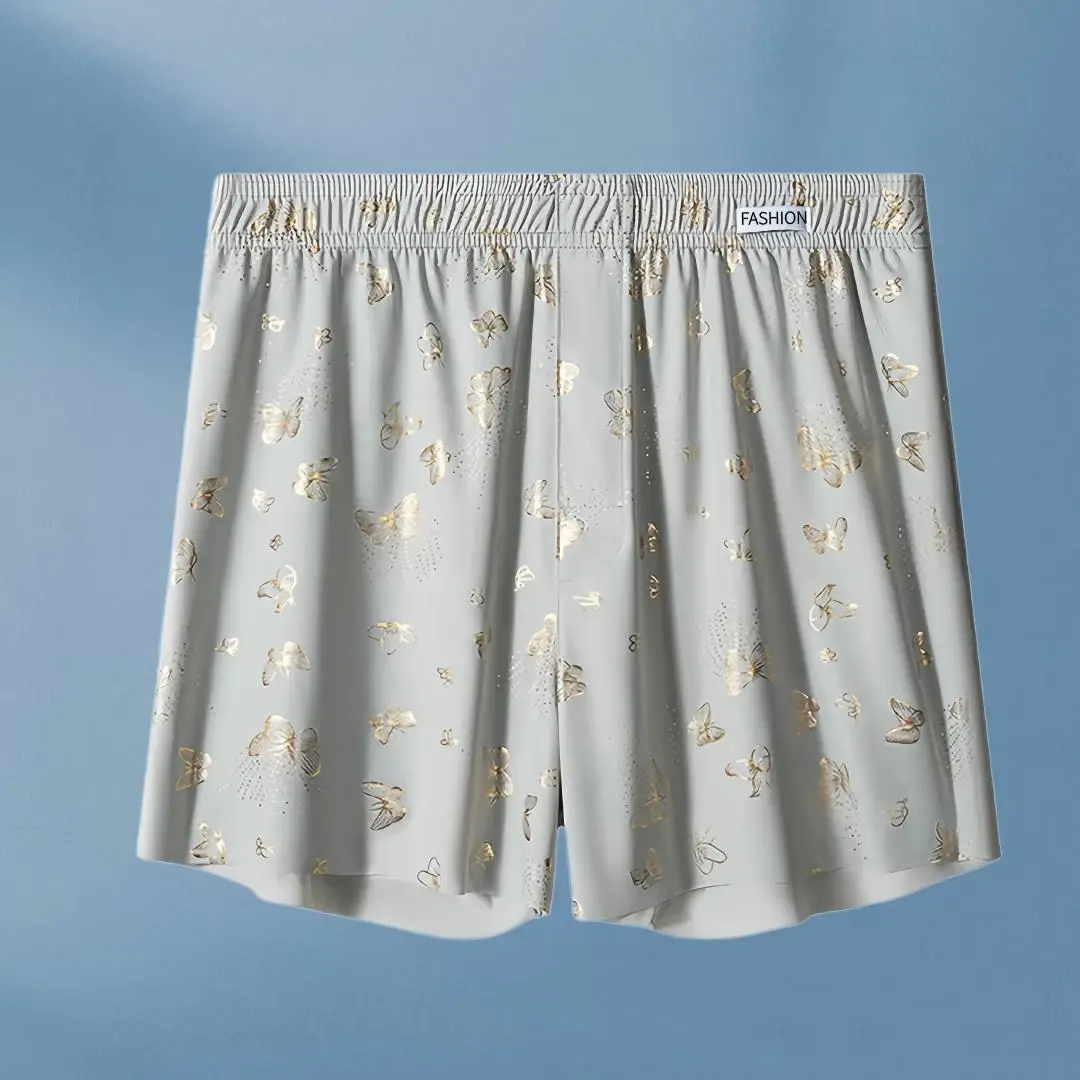 4-Piece Butterfly Print Men's Personalized Aro Pants, Loose And Breathable Casual Underwear, Men's Fashionable Boxer Shorts