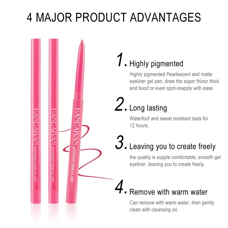 20 Colors Matte Eyeliner Waterproof Long Lasting Gel Liner Easy To Use Rotatable Eyeliner Colorful Eye Liner Eyes Makeup Tools