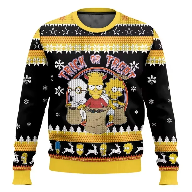 outono e inverno de volta ao futuro suéteres feios de Natal, camisas de anime de desenho animado para homens e mulheres, roupas