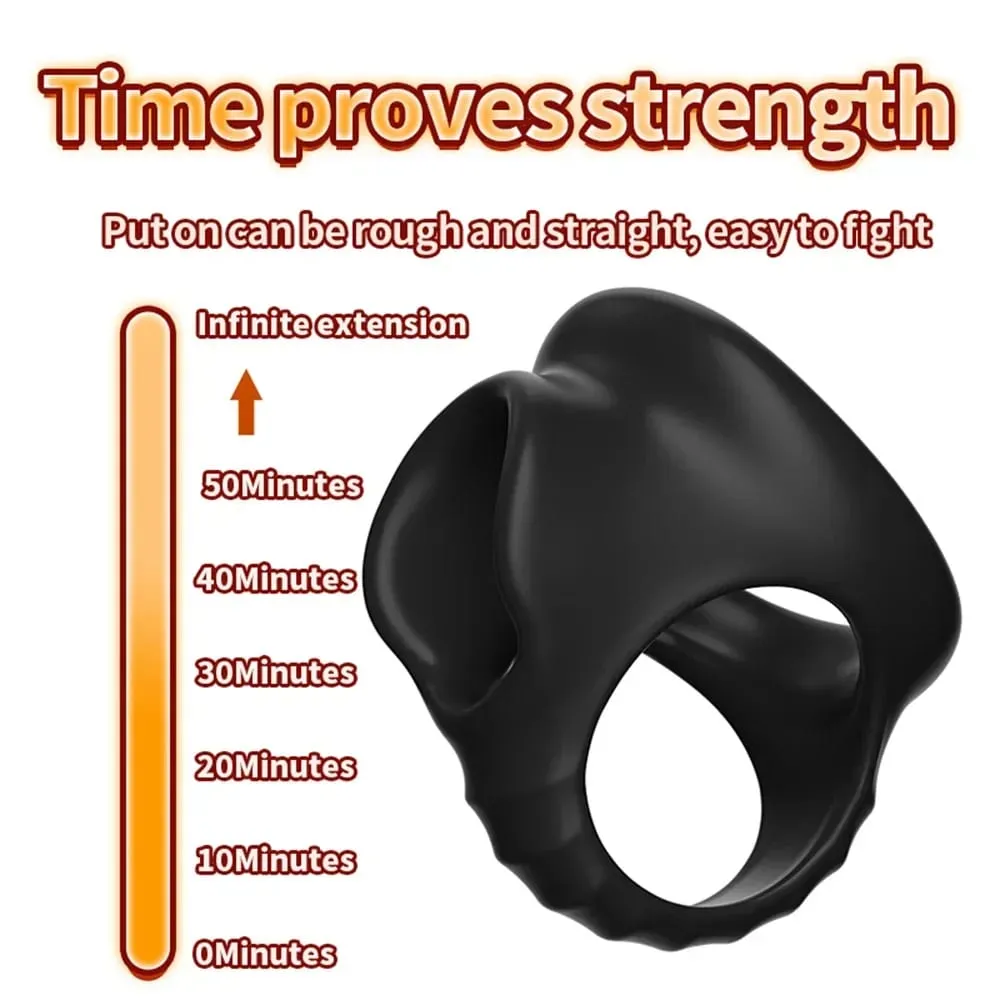 Soft Penis Ring Reusable Delay Ejaculation Lasting Scrotum Lock Ring Ball Scrotum Stretcher Triple Testicle Lock BDSM Sex Toys
