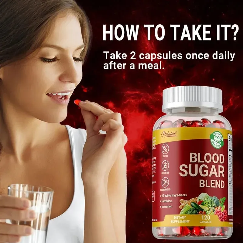 Blood Sugar Blend Capsules - Balanced Blood Sugar Metabolism Improves Hypoglycemia Increases Energy Improves Vitality