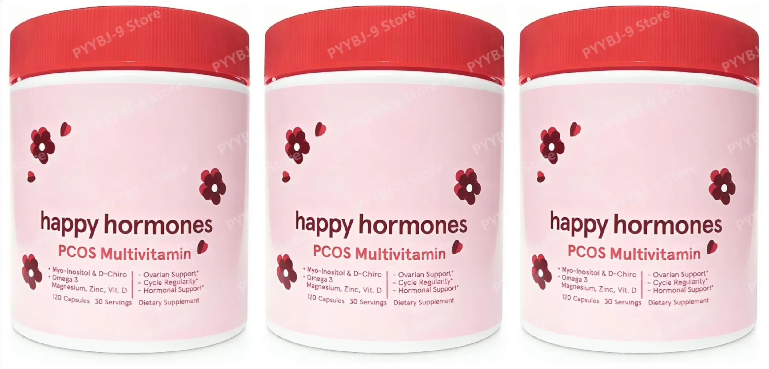 Happy Hormones Multivitamin Capsules for Women 120 CT Supports Hormonal Balance Myo-Inositol D-Chiro Inositol Omega 3 Vitamin D3