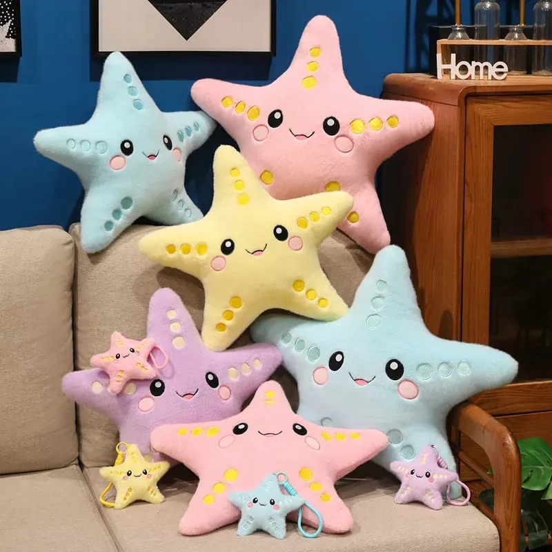 12/43cm Starfish Star Plush Pillow Stuffed Smiling Ocean Animal Colorful Cushion Sofa Chair Decor Present
