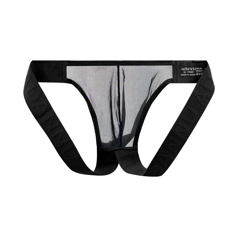 Trendy Men's Thong Comfortable Passionate Fitness Underwear Show Buttocks Personality Transparent Men Summer Triangle Brief