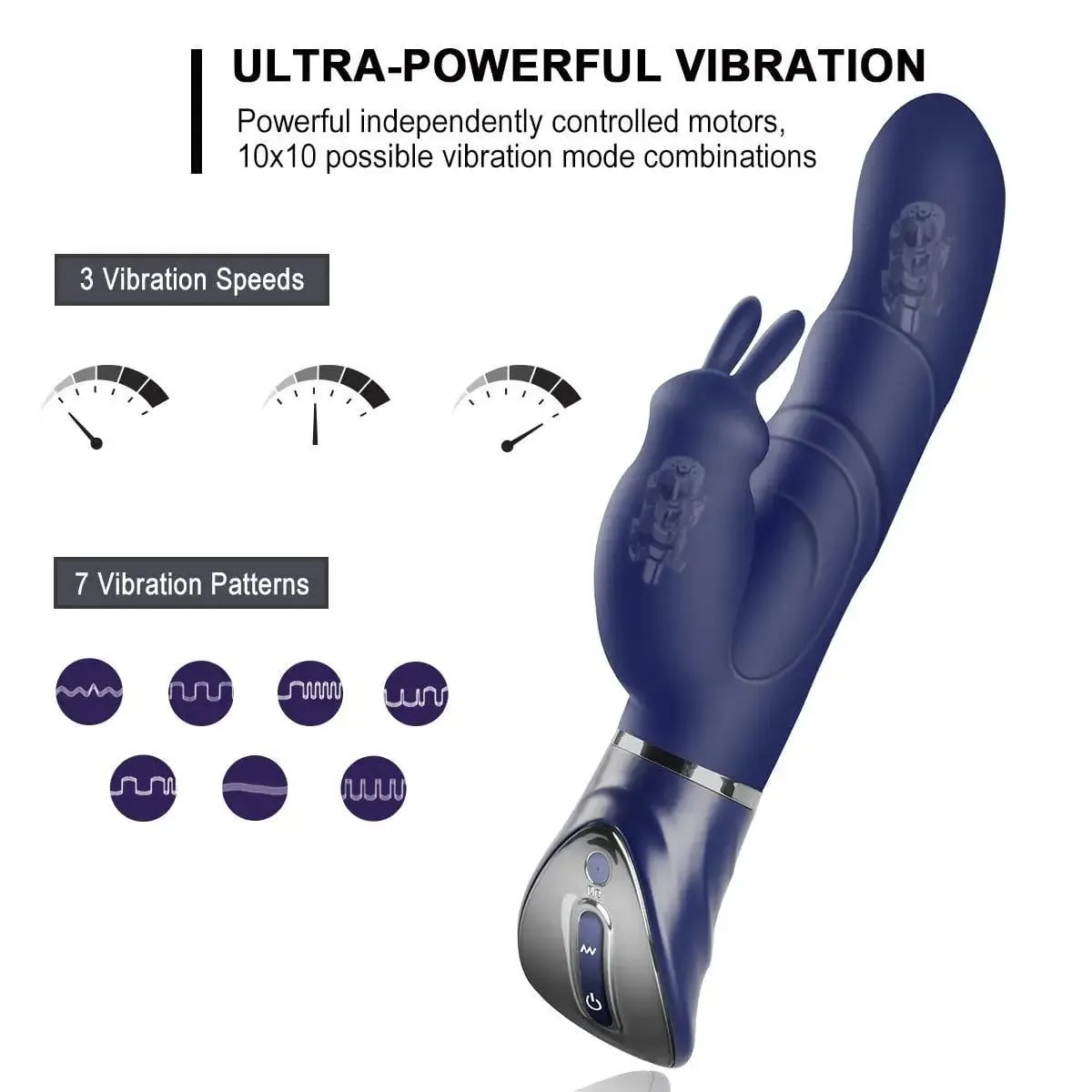 Women Dildo Rabbit Vibrator Powerful Vibration Clit G-spot Vaginal Nipple Stimulator Massager Female Orgasm Masturbator Sex Toys
