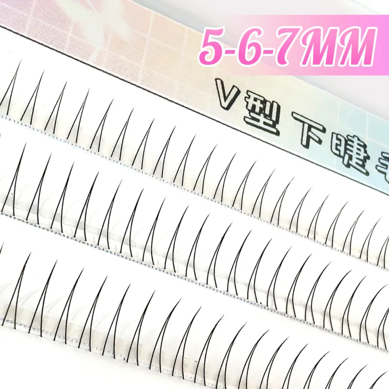 C Curl V Shape Black Under Eyelashes Natural Soft Manga Comic Eye Lashes Korean Style Bottom Lashes Eyelash Clusters Bunches