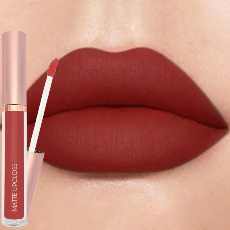 12 cores fosco veludo sexy brilho labial à prova dlong água de longa duração antiaderente copo lábio esmalte nude batom líquido lábios maquiagem cosméticos — image 13