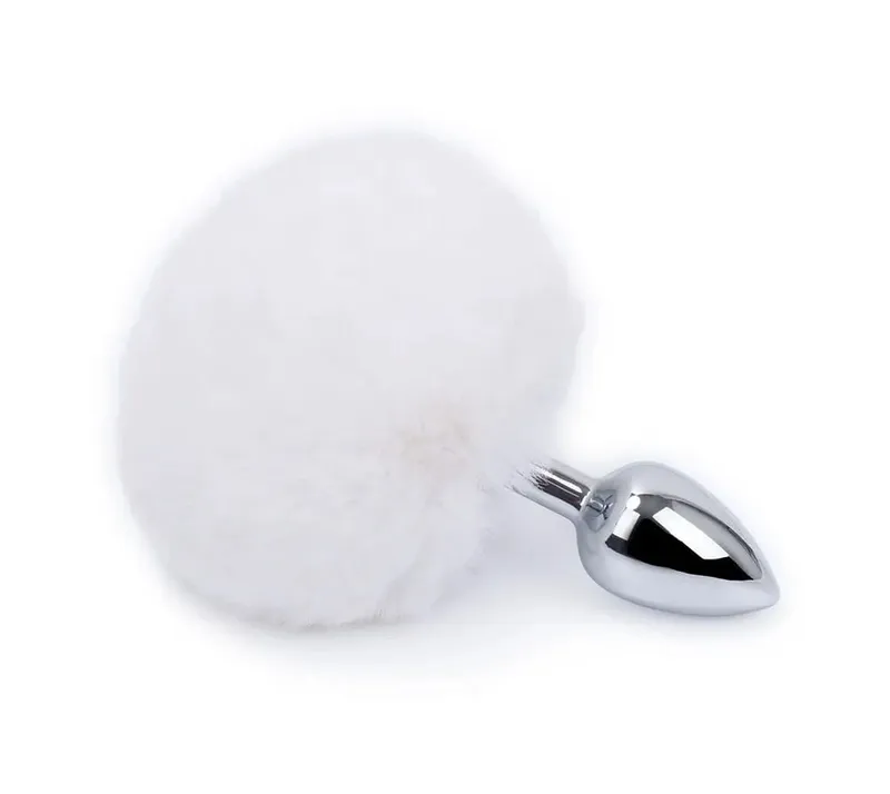 Stainless Steel Rabbit Tail Metal Butt Plug Anal Sex Toy Metal Plush Anal Plug Massager Sex Toys for Masturbator Women