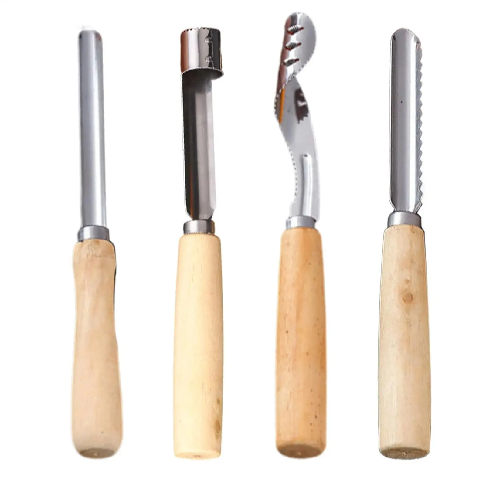 Stainless Steel Fruit Corer Multi-Function Pitter with Wood Handle Kitchen Fruit Slicing Cooking Juicing Canning Platters Tool
