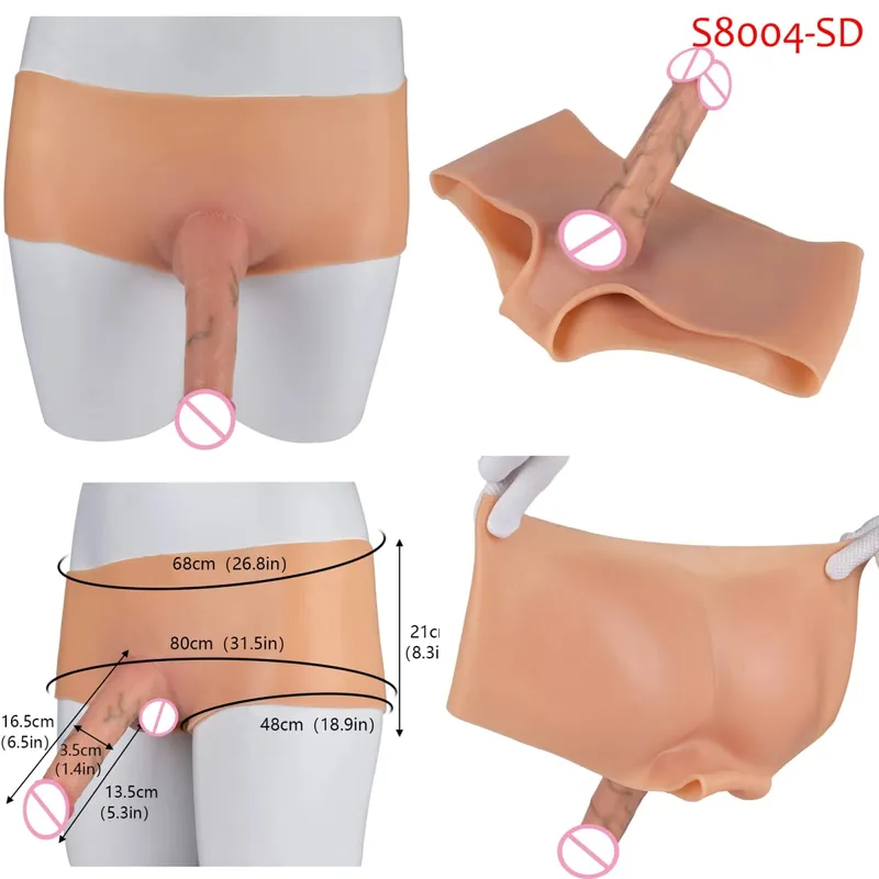 Black Nude Strapon Big Realistic Ejaculation Dildo Silicone Squirting Panties With Simulated Solid Penis Sex Toy For Women