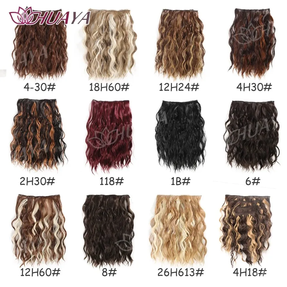 Synthetic Extension Wigs for Women BB Clip Style Four-Piece Set Water Wave Short Hair Extension Wigs Suitable for Everyday Wear