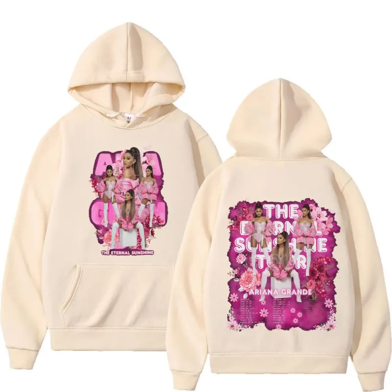 Singer Ariana Grande Tour 2026 Graphic Hoodie Men Women Fashion Pullover Long Sleeves Loose Casual Oversized Fleece Sweatshirts