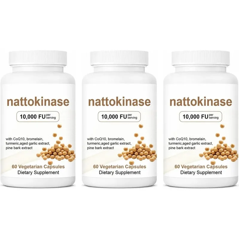 Nattokinase 10000 FU Per Serving Supports Heart Health Cardiovascular Blood Flow CoQ10 Bromelain Turmeric 60 Veggie Caps — image 9