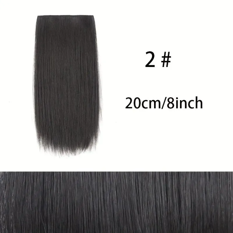 10cm/20cm/30cm Synthetic Short Straight Hair Pads Invisible Clip in Hair Extension Hair Top Side Cover 2 BB Clips Hairpiece