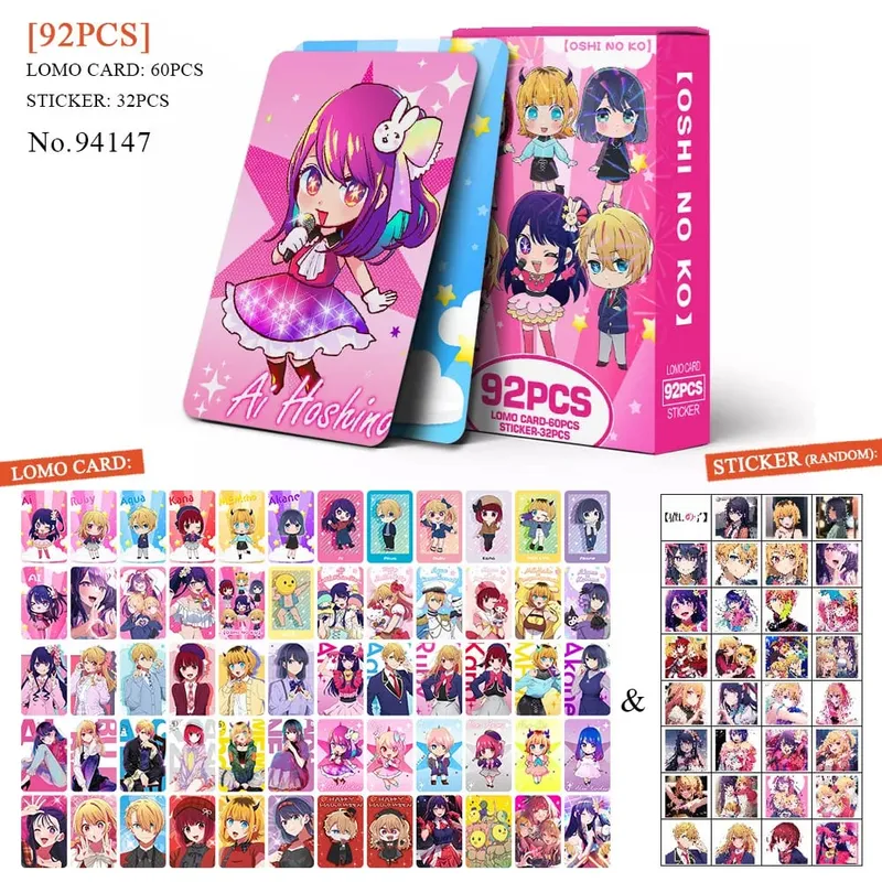 Carte postale de dessin animé Haikyuu Lomo, jouet tueur de démons Genshin Impact, cartes de Collection avec autocollants, cadeau d'anniversaire