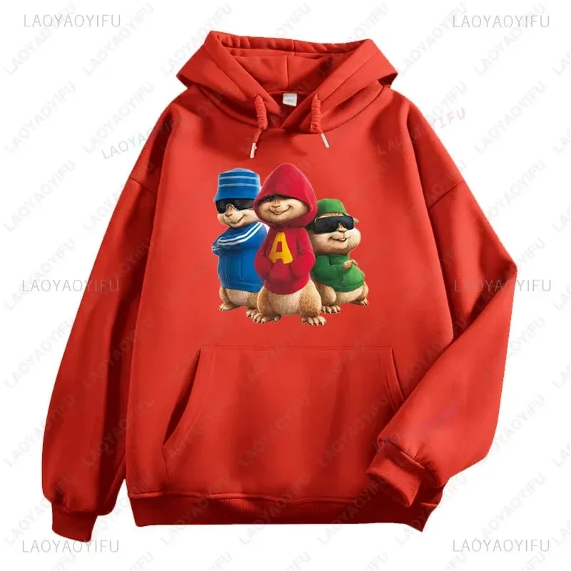 Felpe con cappuccio Anime Alvin and The Chipmunks Felpa con stampa di lettere Eco Friendly A Casual Streetwear Pullover unisex promo