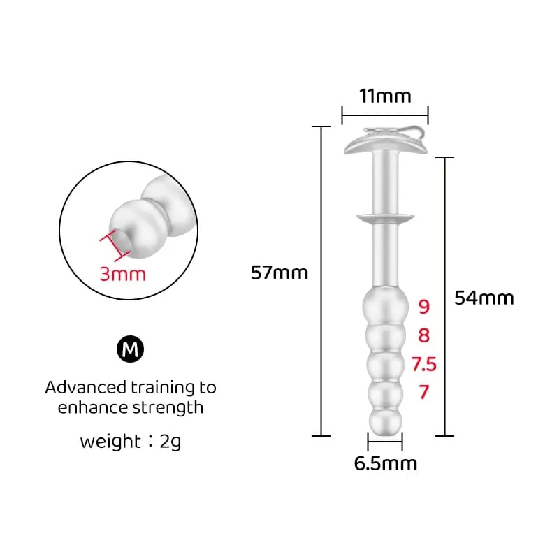 Parachute-style Beaded Easy-to-clean Hollow Rod With Anti-slip Guide for Male Urethral Dilation Alternative Adult Sex Toys