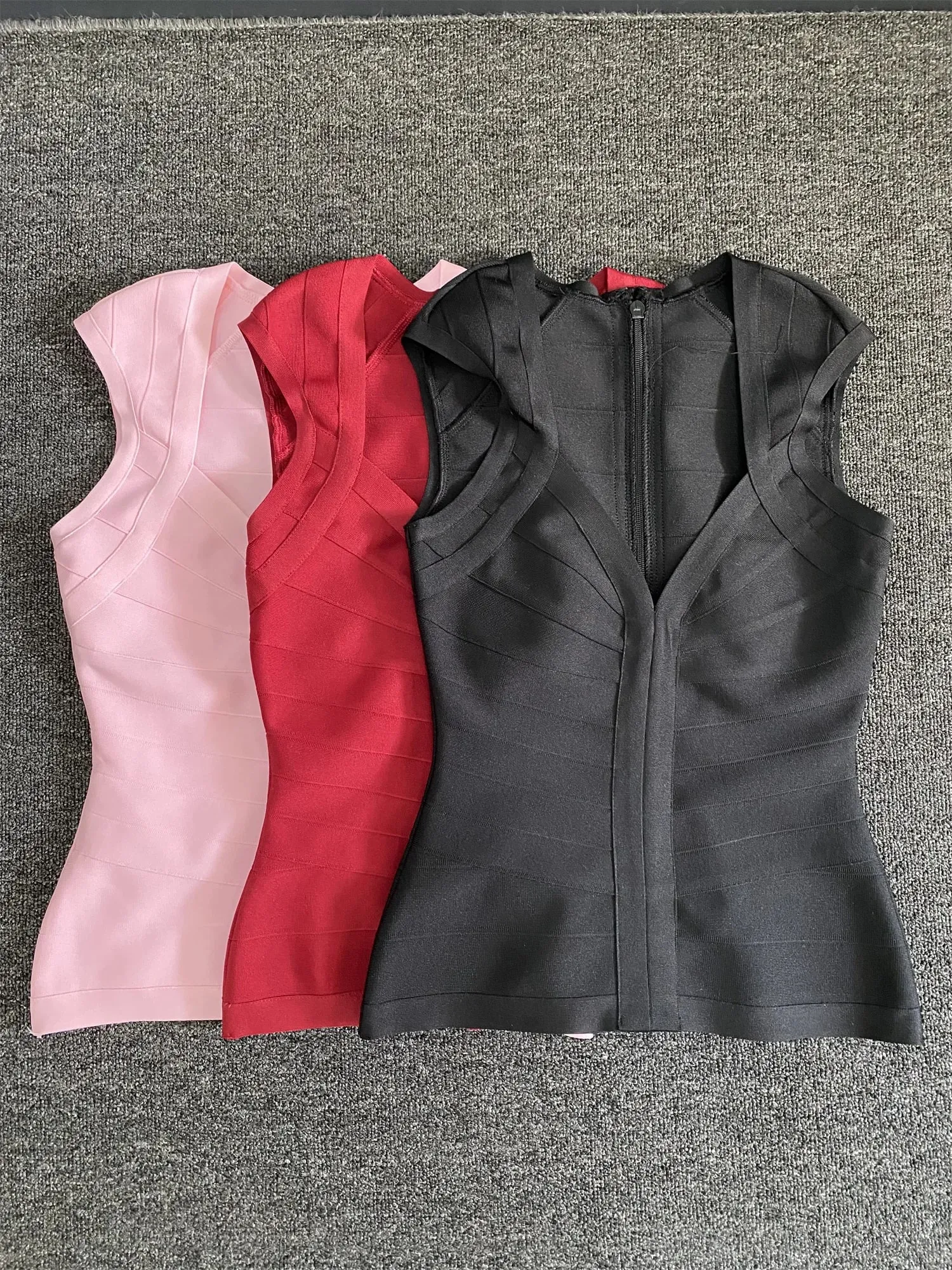 Factory Wholesale 3Colors Solid Stripe Bandage Tops Women Sexy Summer High Street Camisoles Bodycon Tops Evening Cocktail Party