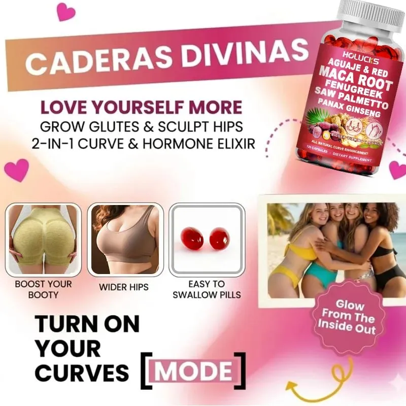 Aguaje + Fenugreek Capsules Support Bigger Butt & Breast for Firming & Lifting with Maca Saw Palmetto Panax Ginseng