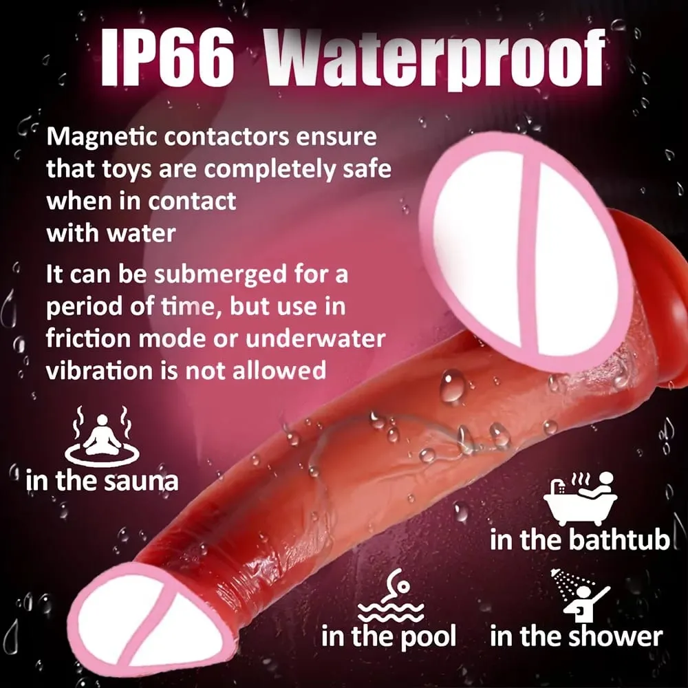 Dildo - 9.0 inch Telescopic Dildo Vibrator Sex Toy - with 10 Insertion And 10 Vibration And Heating Modes Realistic Dildo for G-Spot Anal Stimulation Silicone Dildo Remote Control Female Couple Adult Sex Toy