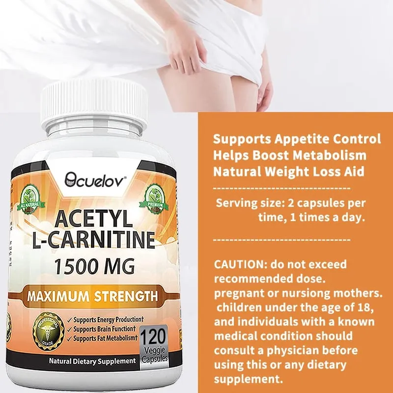 Acetyl L-Carnitine Capsules Unisex Energy & Metabolic Support Dietary Supplement Increase Body Performance Promote Metabolic