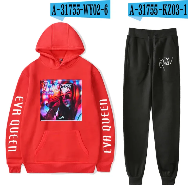 Hip Hop Comfortabel Eva Queen Print Sweatshirt Joggingbroek Pak Hoodies + Broek Pak Jongens/Meisjes 2 Delige Set Kleding