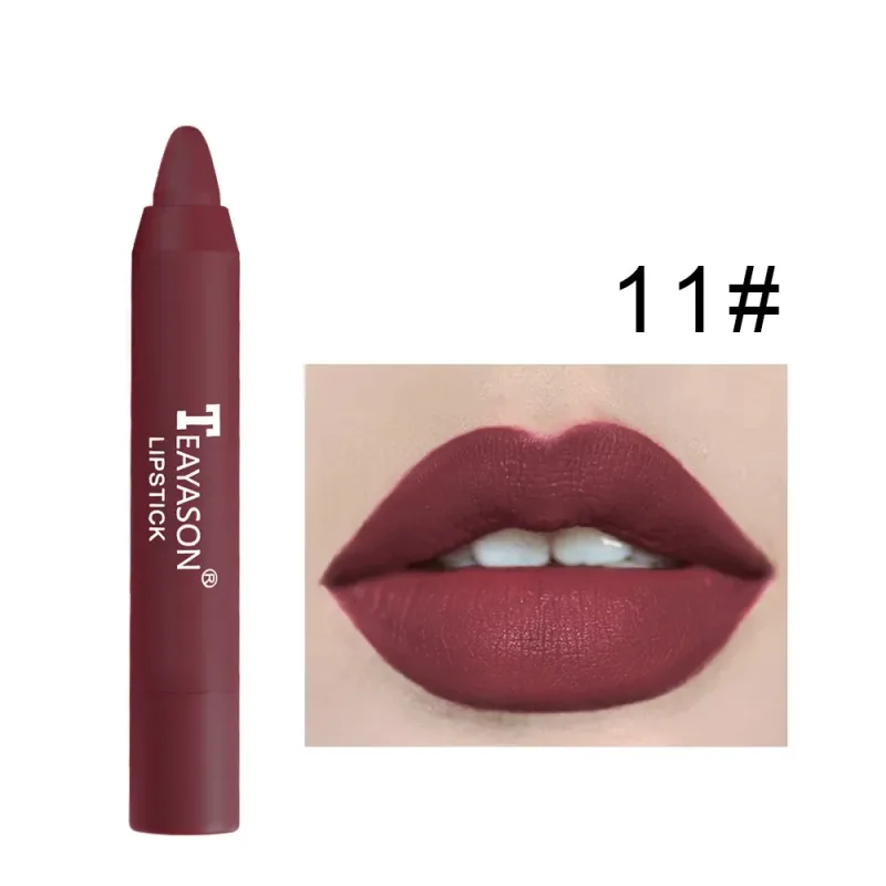 12 farben Samt Matte Lippenstifte Bleistift Wasserdicht Langlebig Sexy Rot Lippenstift auf-Stick Tasse Make-Up Lip Tint Stift kosmetik