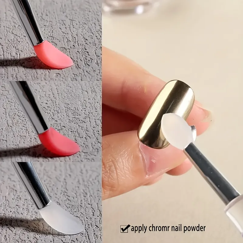 5 reusable silicone nail brushes with mirror effect - double head makeup&nail polish applicator — image 3